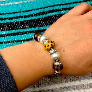 LaPerla Sterling glass bead bracelet